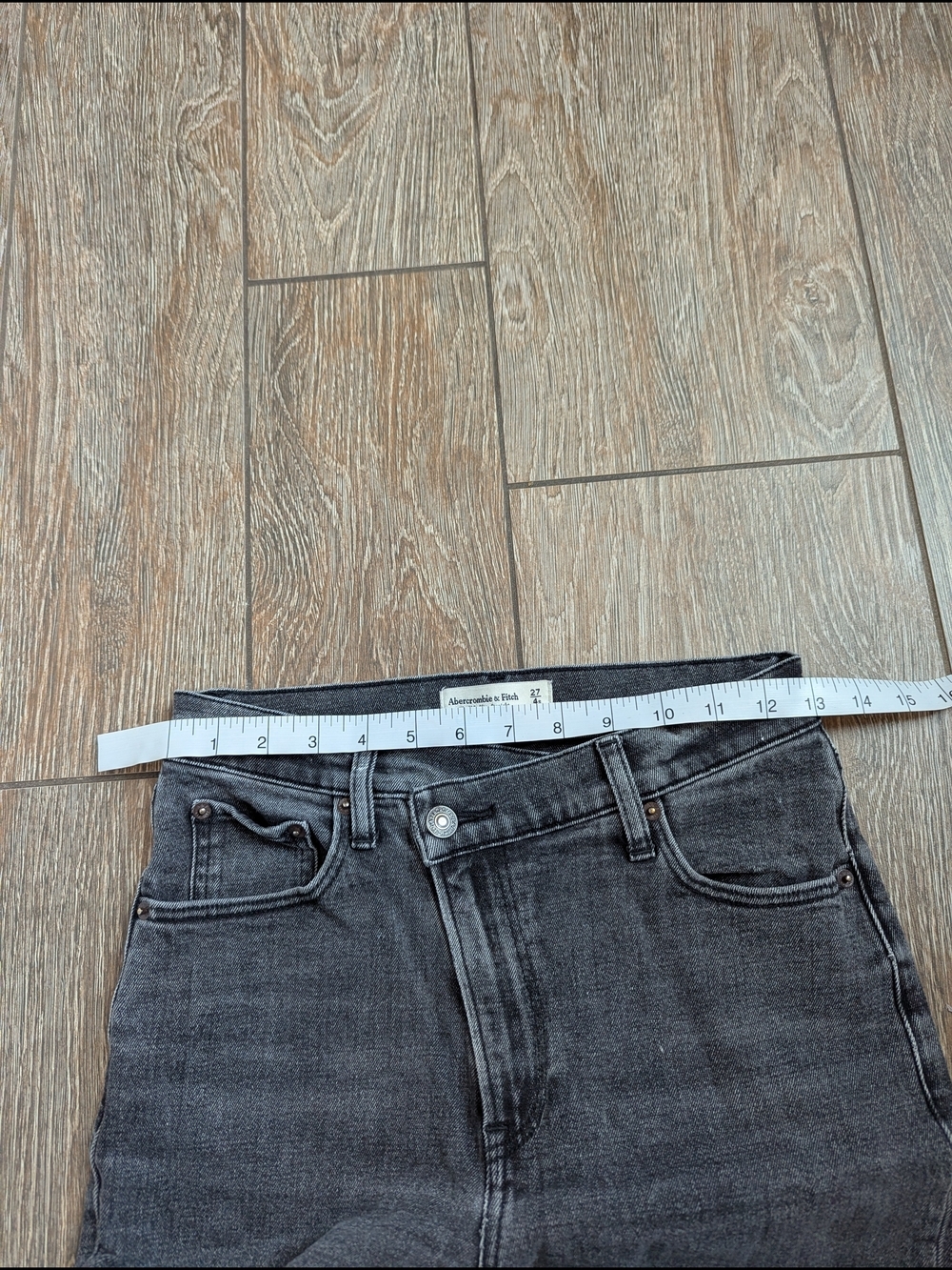 Abercrombie & Fitch 90s Slim Straight Jean Ultra High Rise Black Wash 27 4P - Picture 8 of 11